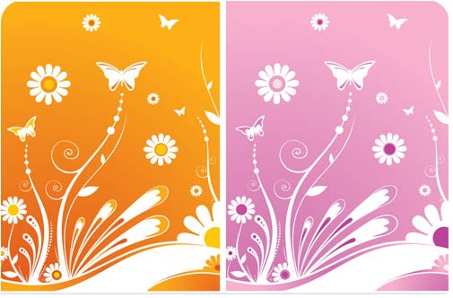 Colored Spring Templates vector background  
