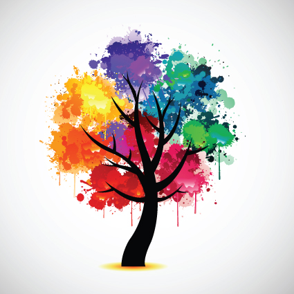 Creative Colorful tree design elements vector 05  