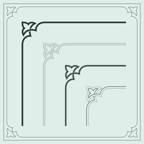 Corner ornament chinese styles vector 12  