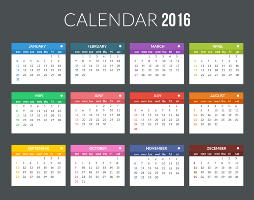 Creative Calendar 2016 template vector 07  