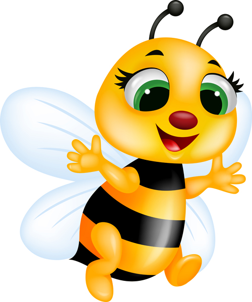 Cute bee cartoon vector illustration 07  