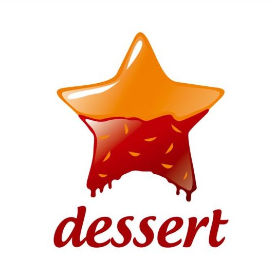 Dessert i form av en stjärna med Chocolat vektor logo  