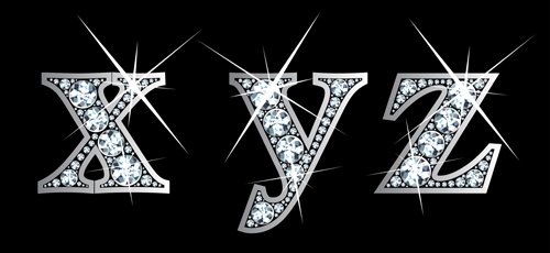 Shiny Diamond letters vector material 04  