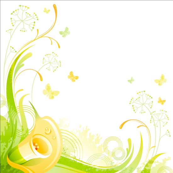 Elegant blommig bakgrund illustration vektor 06  