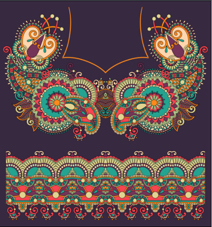 Ethnic decorative pattern floral vector 05  