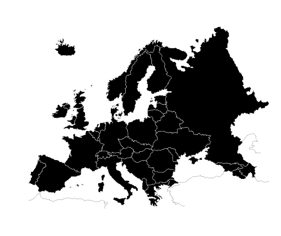 Europe map silhouettes design vector  