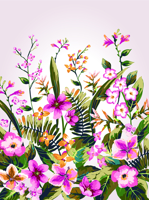Watercolor Flowers vector 04  