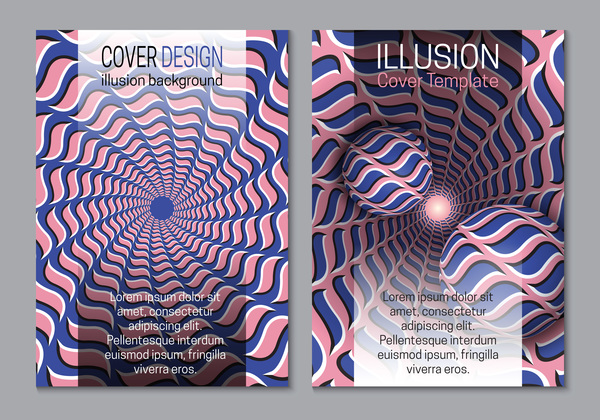 Dépliant et brochure couverture illusion design vector 23  
