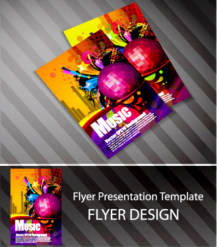 Set of Flyer presentation template design vector 01  