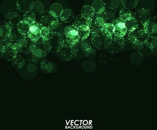 Green light circle with dark background vector  