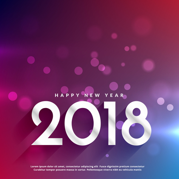 Glückliches neues Jahr 2018 mit abstraktem Hintergrundvektor  