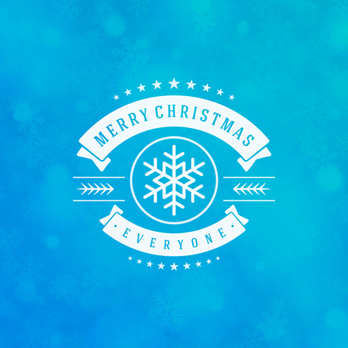 Merry christmas lable with halation background vector  