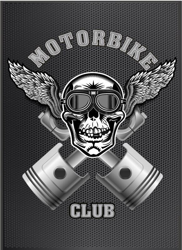 Vecteur de conception de signe de club de moto 11  
