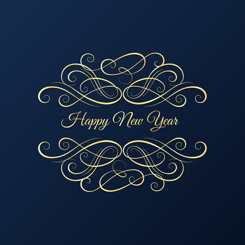 New year card with blue background  