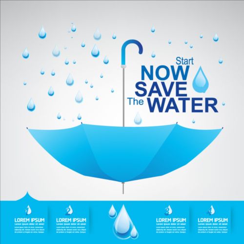 Now save water publicity template design 11  