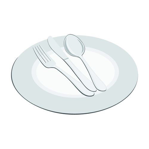 Plate and cutlery creative vector set 04  