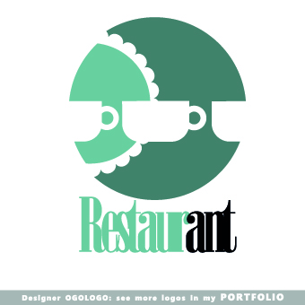 Restaurant logos design elements vectors set 05  