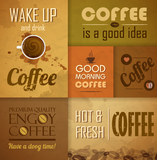 Retro design coffee menu cover vector 03  