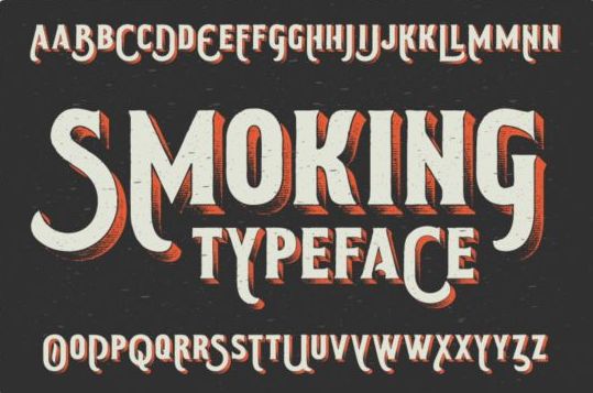 Курение шрифт вектор 01  