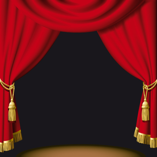 Red curtain for Backstage design vector 03  