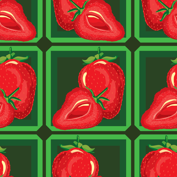イチゴのパターンのシームレスなベクトル02  