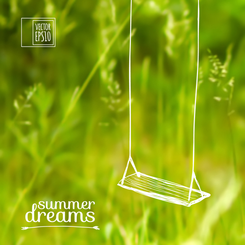 Summer dreams creative background vector  