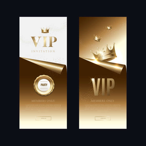 VIP invitation card vertical banner vector 02  