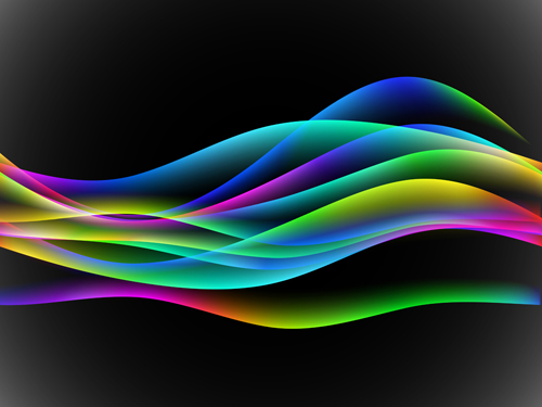 Vector colorful waves abstract geaphics 02  