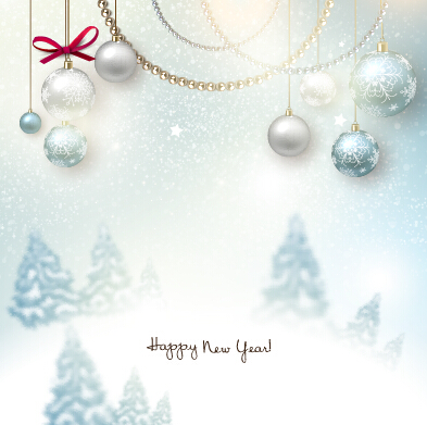 Vector xmas with new year art background set 03  