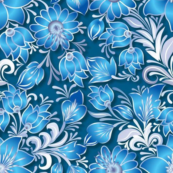 Vintage flower ornament pattern vectors set 11  