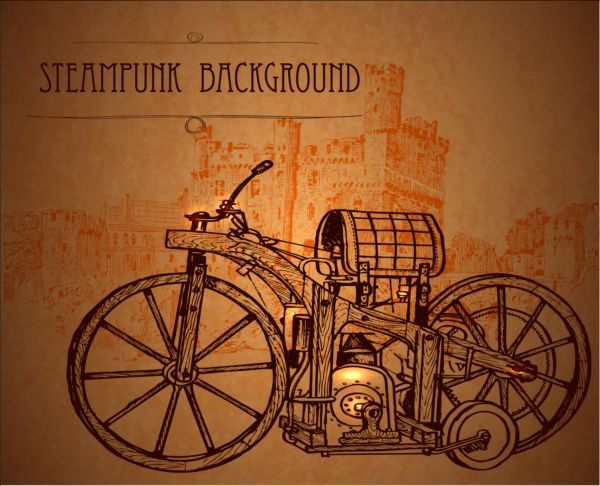Vintage steampunk background design vector 02  