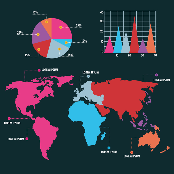 Welt-Infografik Vorlage Vektor Material 10  