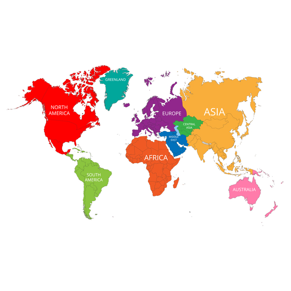 Carte du monde avec le matériel de vecteur de marque  