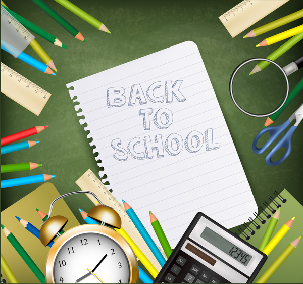back to school frame with supplies vector  