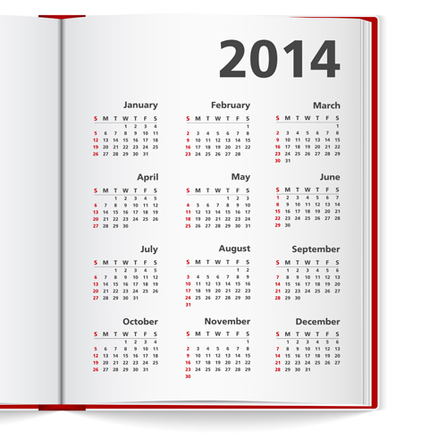 Exquisite 2014 calendars creative design vector 02  