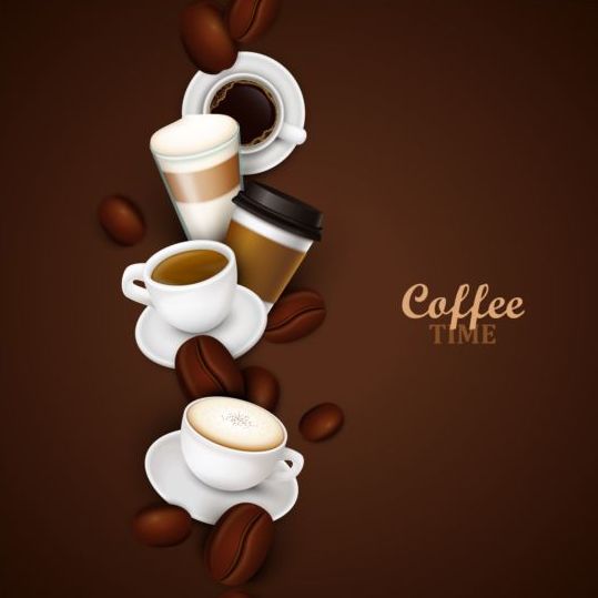 Eleganter Caffee-Art-Hintergrundvektor 06  