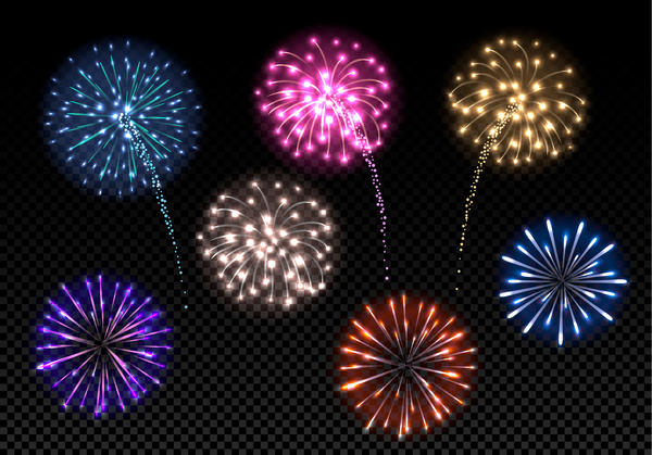 festival colored fireworks transparent illustration vector  