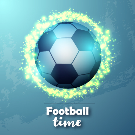 foodball with blue background vector  