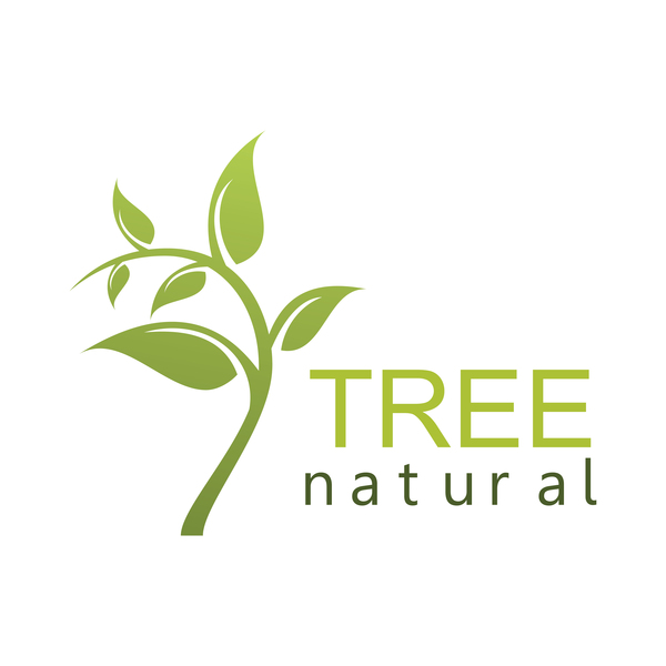 緑の木の自然なロゴベクトル  
