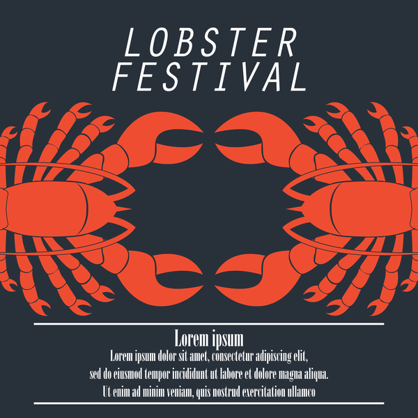 lobster frstivtal poster retro vectors 15  