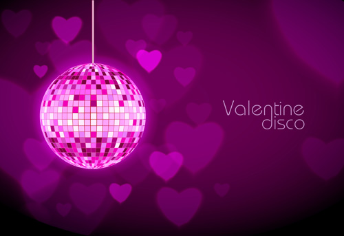 valentines day disco party vector  