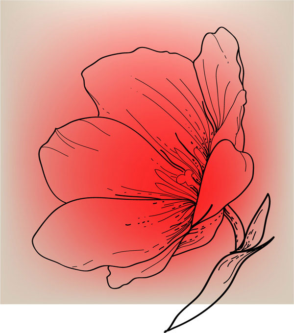 Vivid Hand drawn Tulip background vector 02  