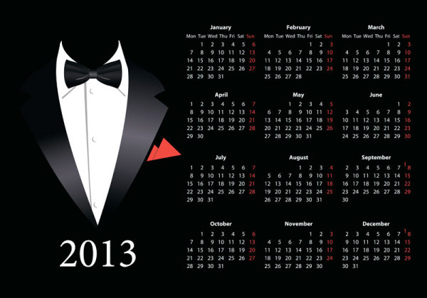 Vector of 2013 Year Calendar design elememnts 05  