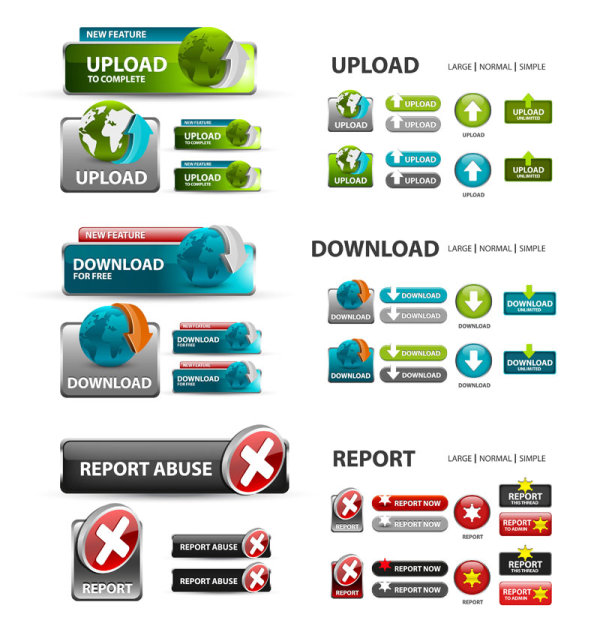 Elements of Creative web button design vector material 13  