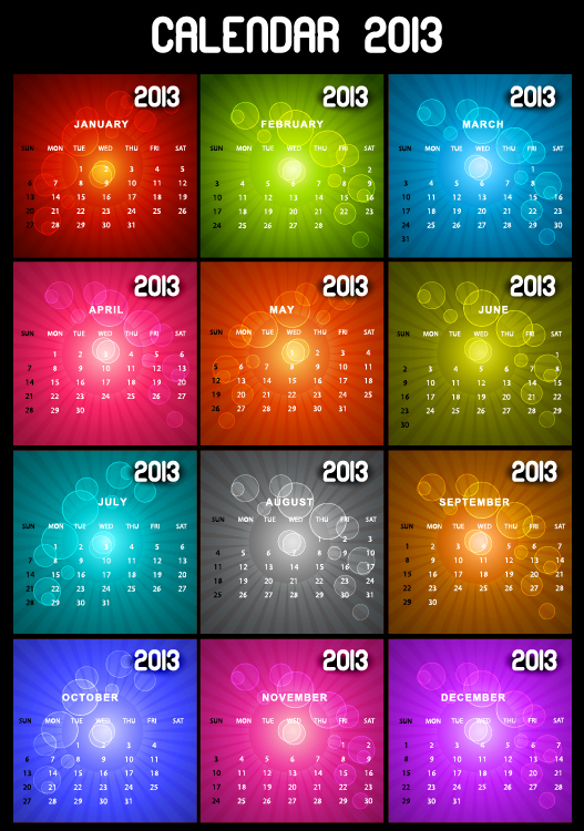 Special of 2013 calendar vector graphics 03  