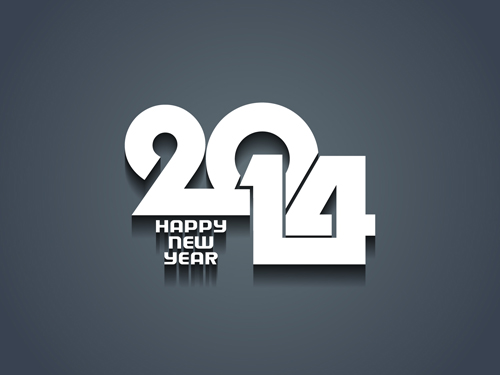 Creative 2014 New Year vector background set 05  