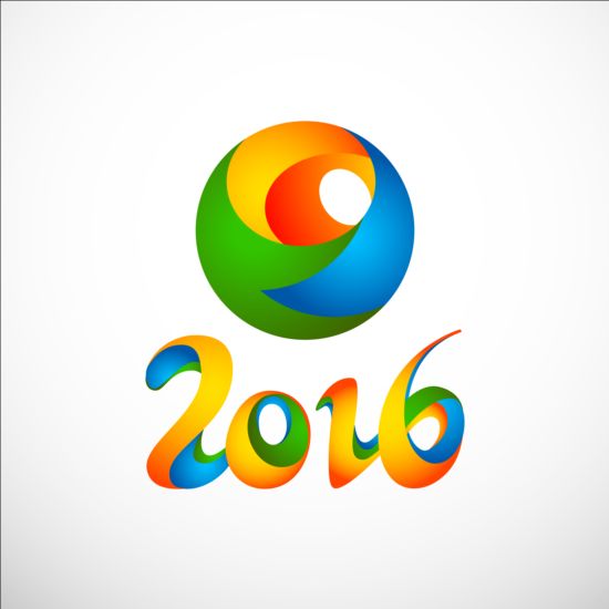 2016 fotboll färgade logo typer vektor  