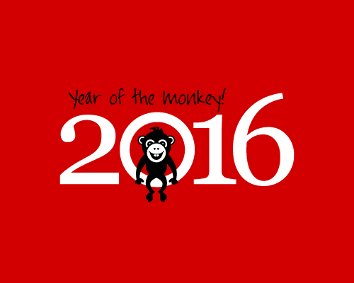 2016 year of the monkey vector material 09  