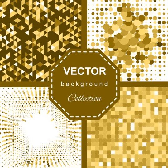 Astratto oro fondo art vector set 01  