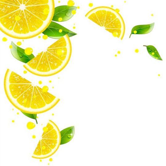 Background of Lemon and juice splashes vector  